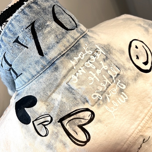Custom semi graffiti distressed jean jacket - Picture 6 of 16